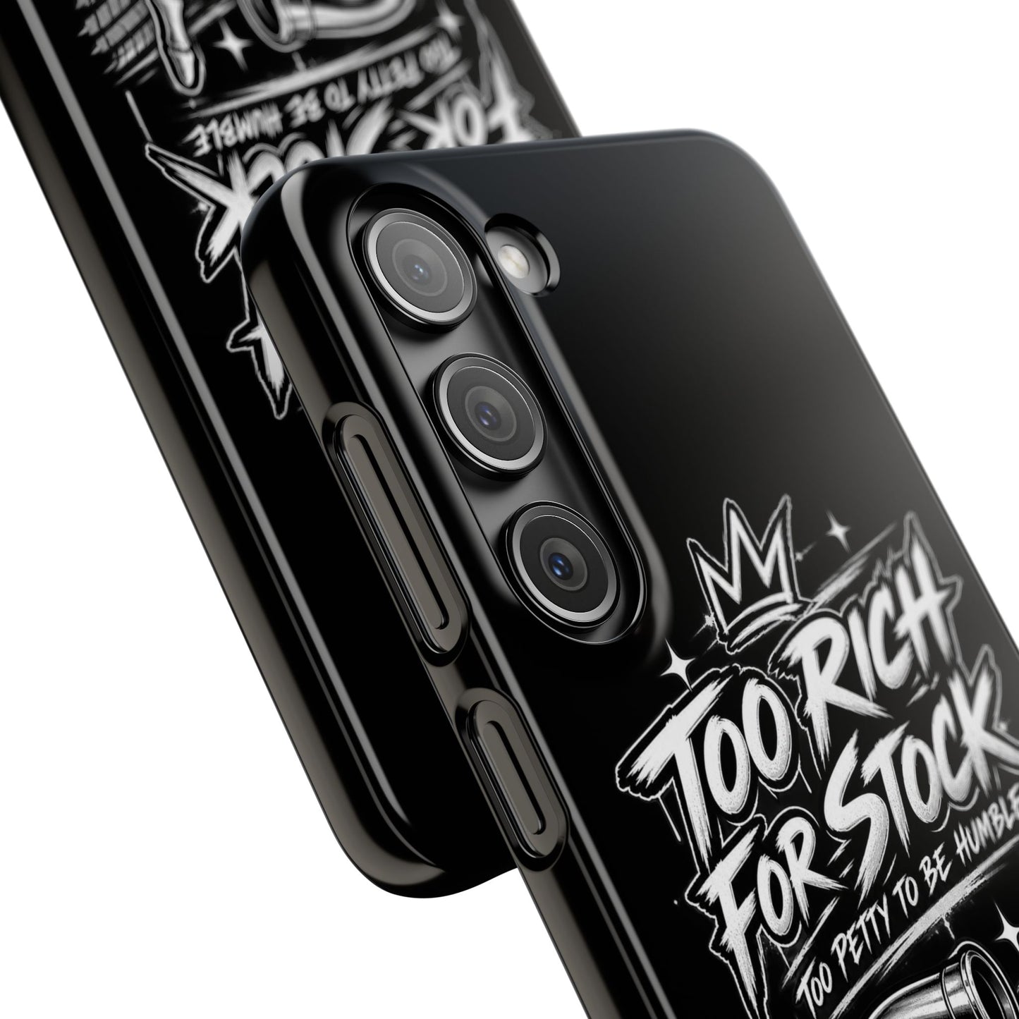 Phone Case — 'Too Rich For Stock' Graphic Snap Case